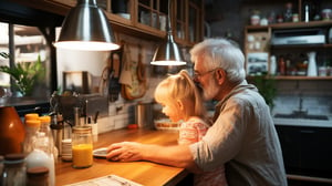 demens-bestefar-barnebarn-mot-kjøkkenbord